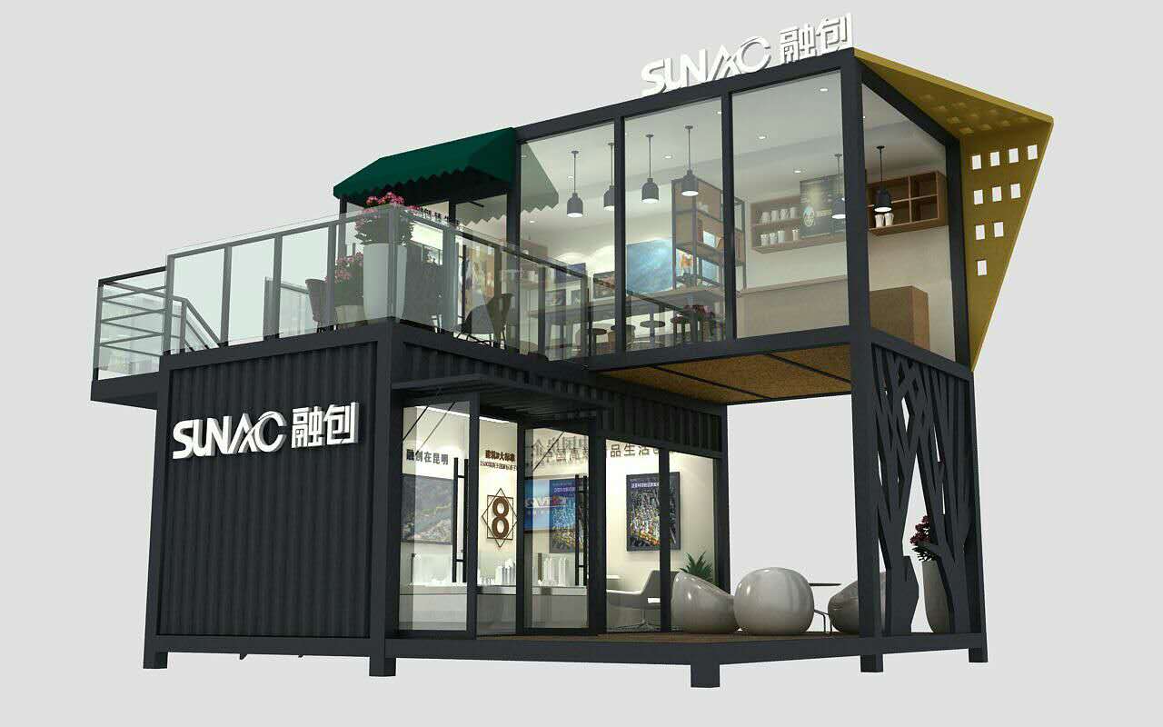 昆明售樓部設(shè)計-集裝箱售樓部-集裝箱展廳設(shè)計效果圖